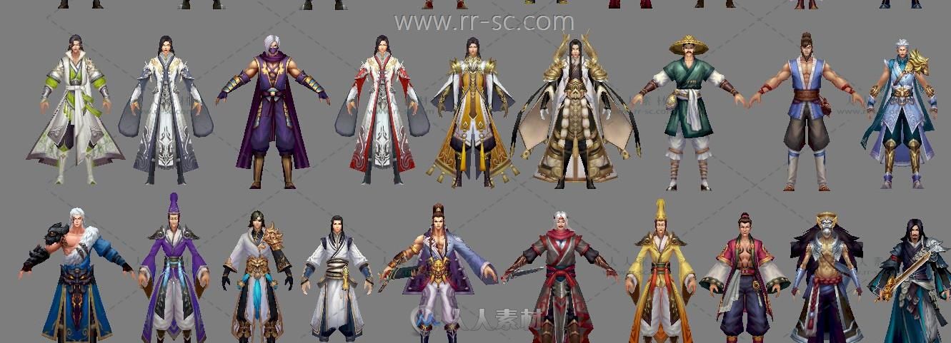 3D武侠手游《风云》全套角色，NPC，坐骑，宠物3D模型大集合