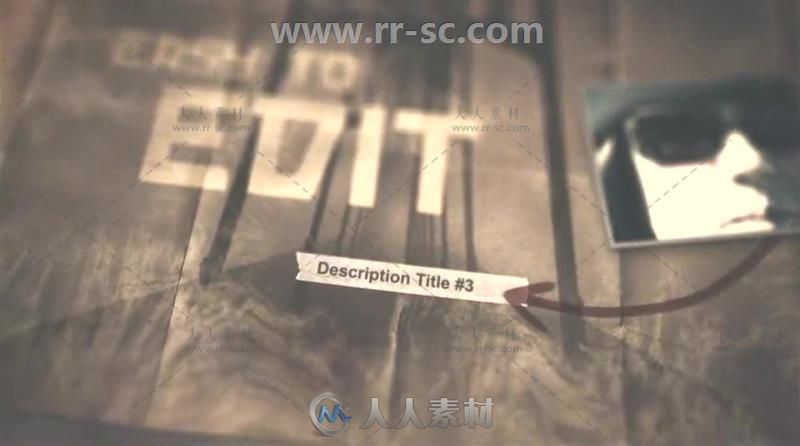 杂渍风格悬疑侦探故事军事战争预告片视频包装AE模板 Videohive Detective S...