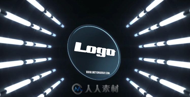 创意简单光隧道标志展示Logo演绎AE模板 Light Tunnel Logo