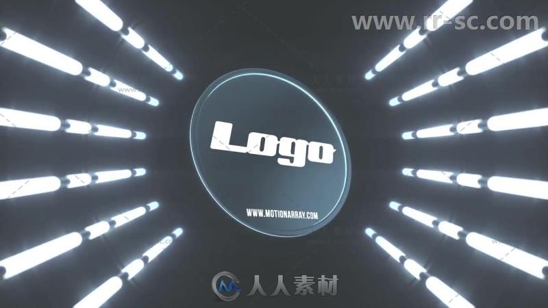 创意简单光隧道标志展示Logo演绎AE模板 Light Tunnel Logo