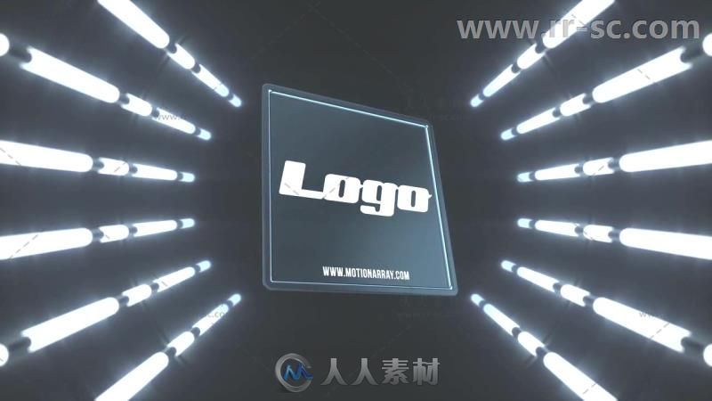 创意简单光隧道标志展示Logo演绎AE模板 Light Tunnel Logo