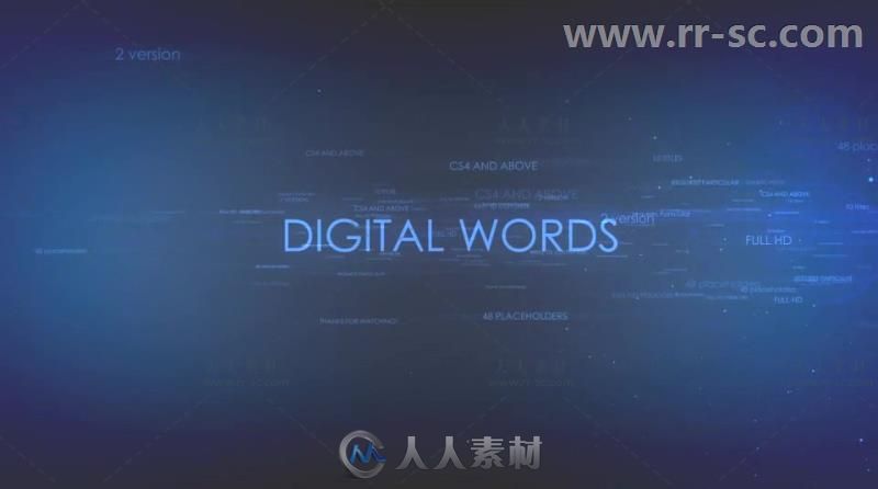 数字科技效果公司图片展示企业宣传视频包装AE模板 Videohive Digital Words 6761262