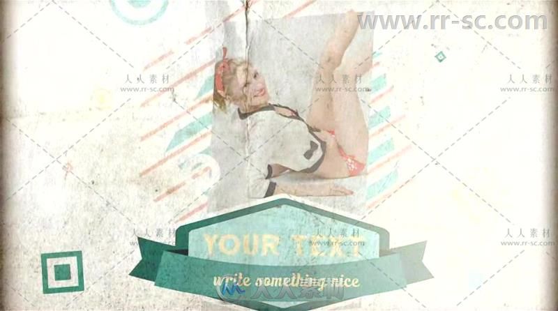 破旧复古效果标签和照片展示幻灯片AE模板Videohive Vintage Labels 3 files 6032600