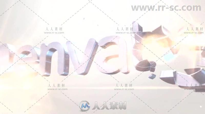 三维金银质感立体碎块合并标志展示Logo演绎AE模板Videohive 3D Gold And Silver S...