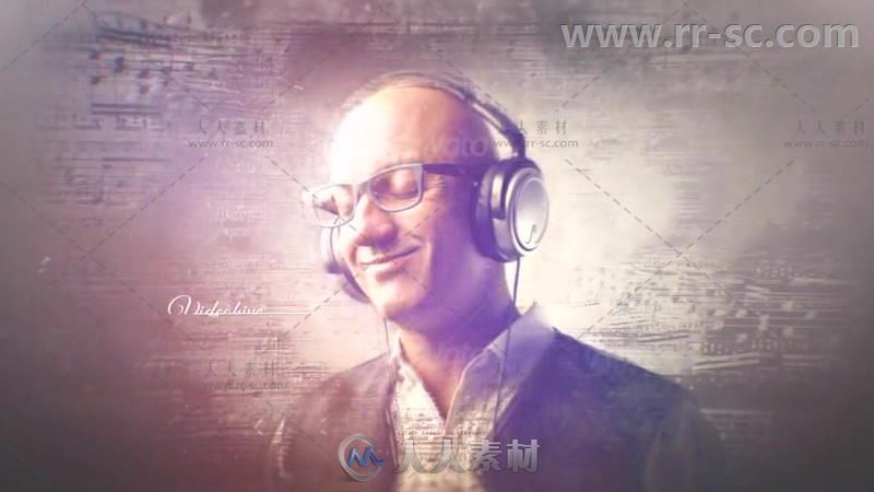 美丽乐谱叠层三维视差照片展示幻灯片视频包装AE模板Videohive Music Notes Slides...