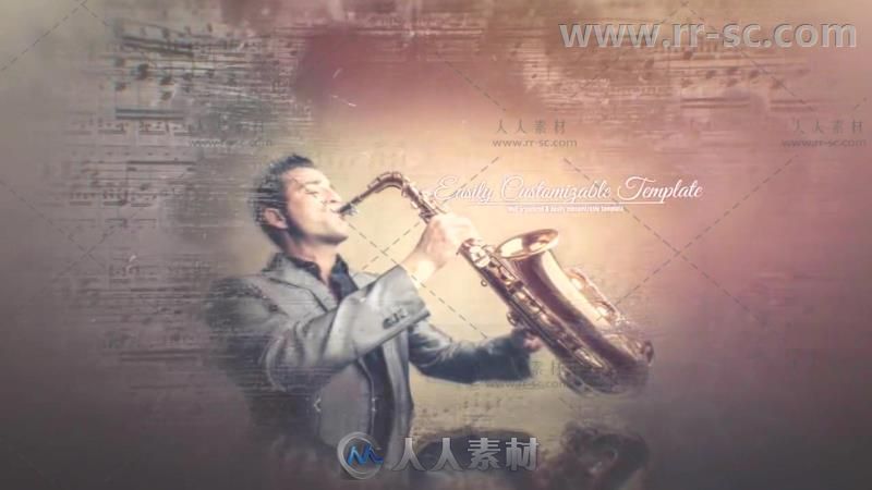 美丽乐谱叠层三维视差照片展示幻灯片视频包装AE模板Videohive Music Notes Slides...