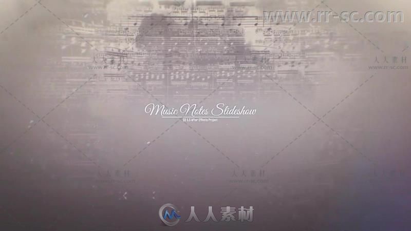 美丽乐谱叠层三维视差照片展示幻灯片视频包装AE模板Videohive Music Notes Slides...