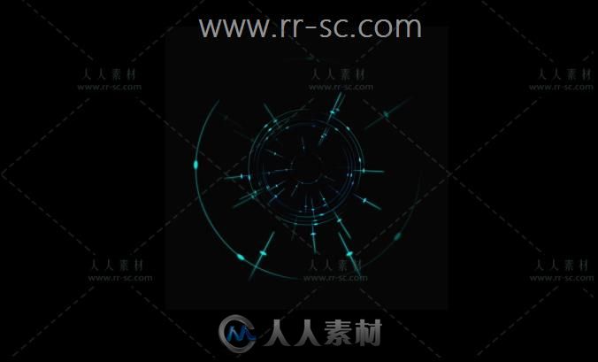 科技感不错的发光线条旋转时空效果视频素材