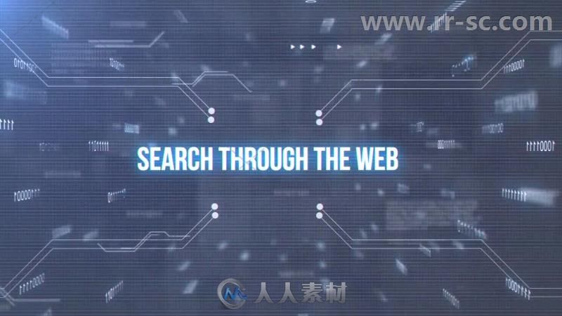 未来派数字科幻效果网络搜索照片展示介绍幻灯片AE模板 Search Through The Web