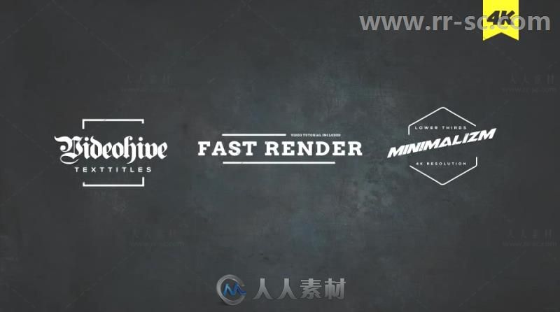 时尚个性4K迷你文字标题排版动画展示AE模板Videohive Minimal Text Titles 4K 204...