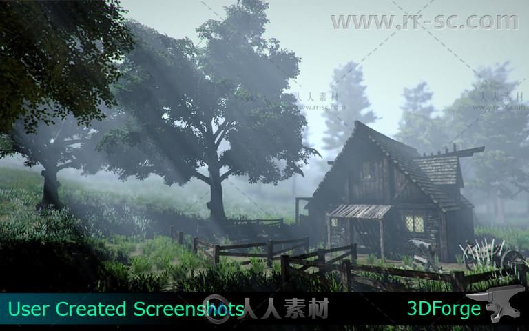 中世纪幻想乡村建筑环境3D模型Unity游戏素材资源