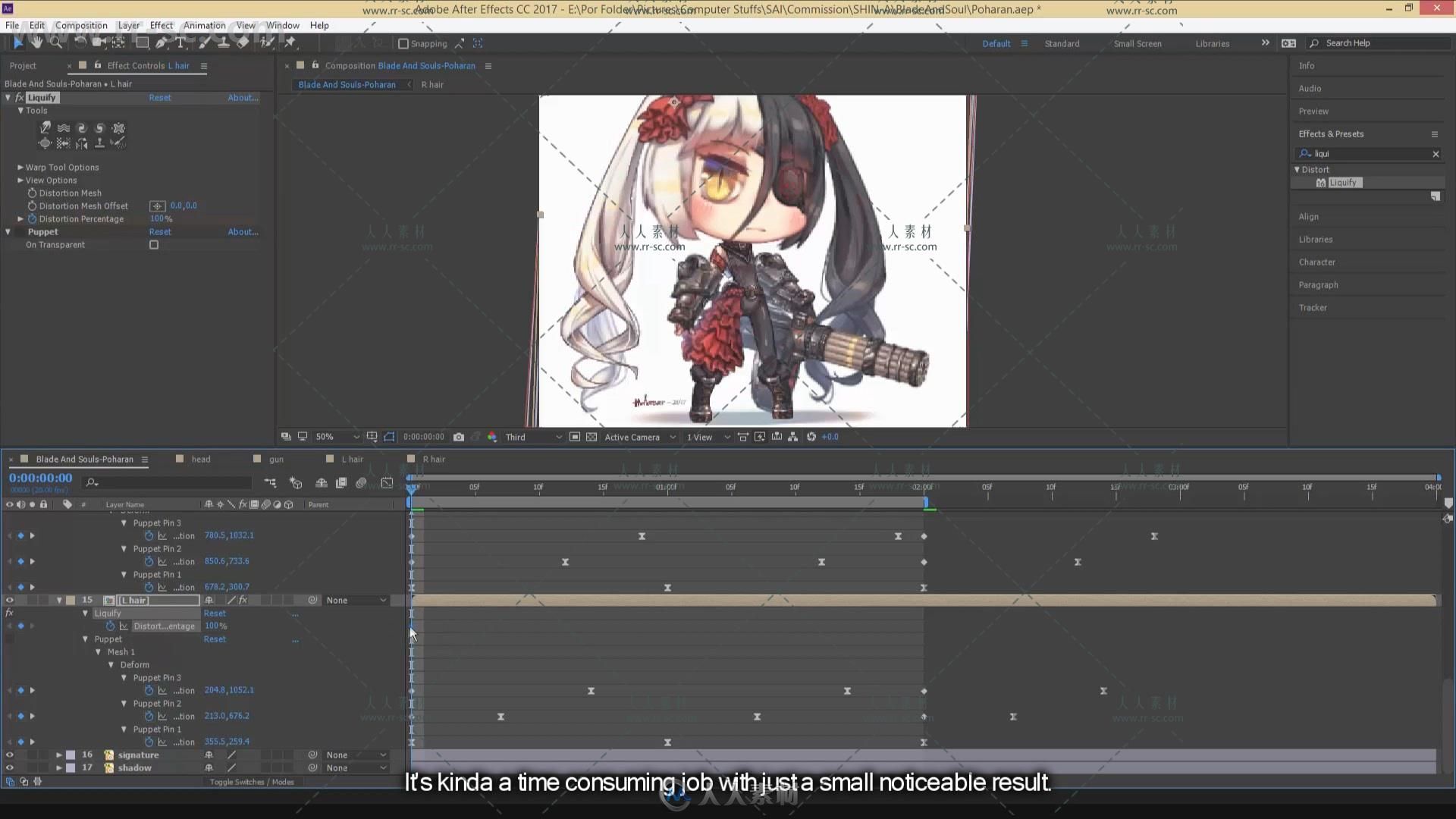 AE卡通战斗女孩角色动画视频教程 GUMROAD ANIMATE CHARACTER WITH AFTER EFFECTS B...