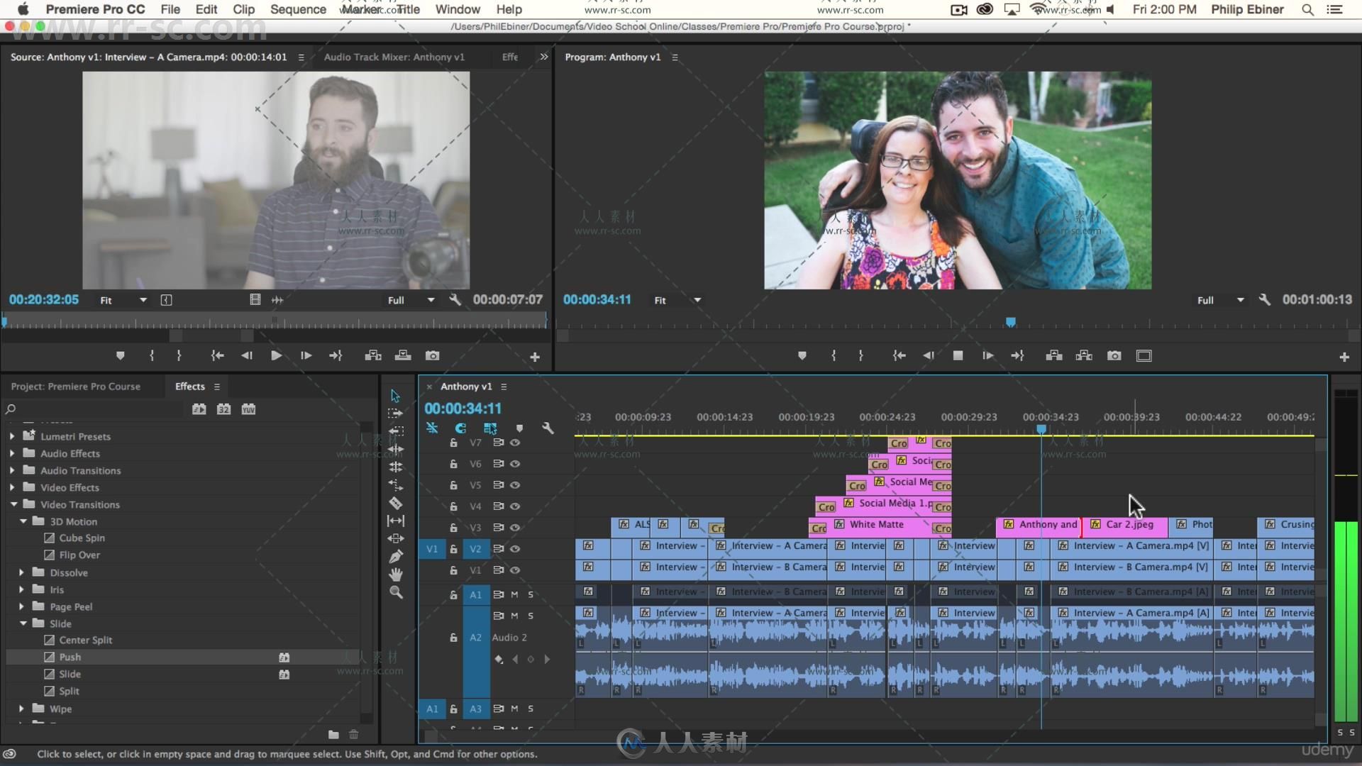 Premiere简单高效视频编辑实例训练视频教程 UDEMY ADOBE PREMIERE PRO CC: EASY VI...