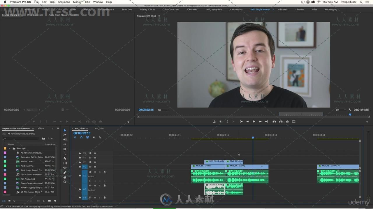 Premiere简单高效视频编辑实例训练视频教程 UDEMY ADOBE PREMIERE PRO CC: EASY VI...