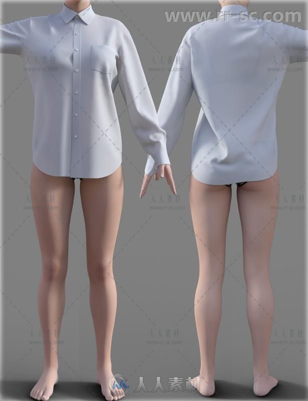 男子衬衫和女性内衣服装3D模型合辑