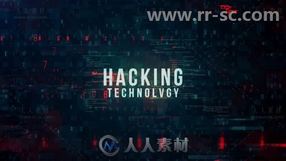 炫酷黑客代码数据网络影视片头展示视频包装AE模板 Videohive Hacking Technology ...