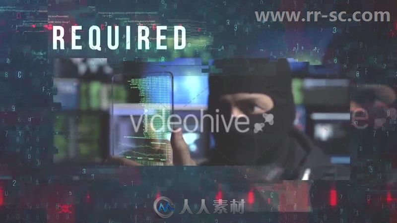 炫酷黑客代码数据网络影视片头展示视频包装AE模板 Videohive Hacking Technology ...