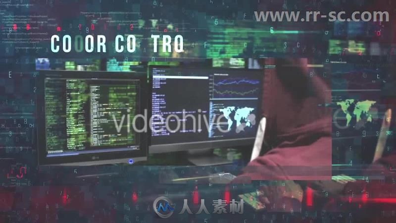 炫酷黑客代码数据网络影视片头展示视频包装AE模板 Videohive Hacking Technology ...