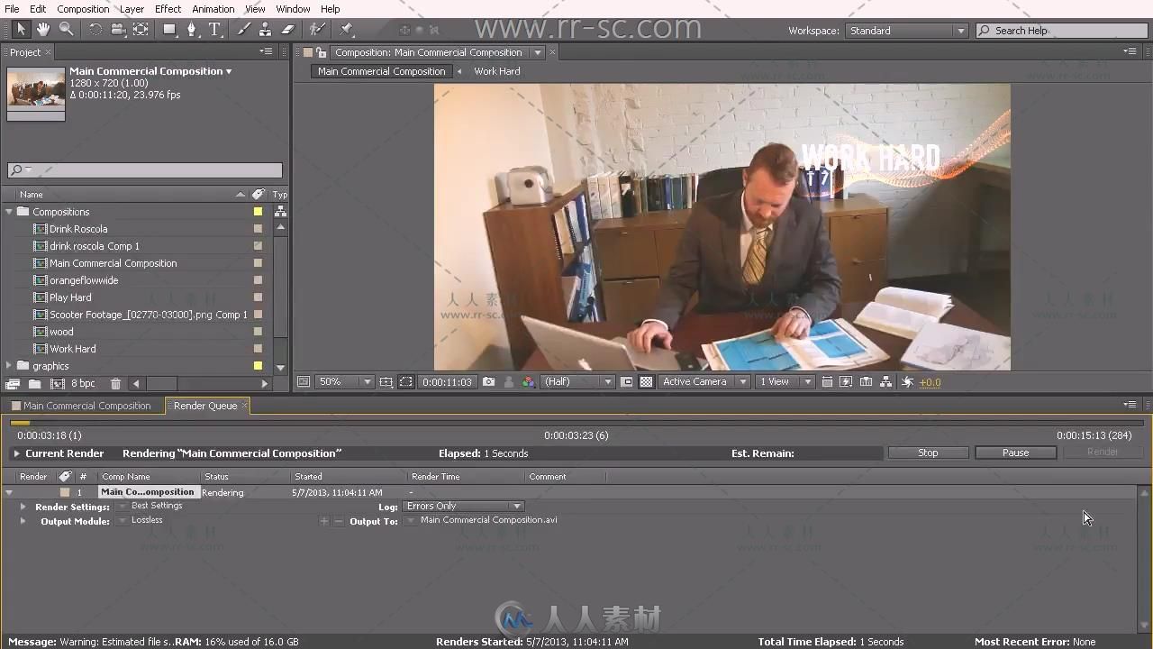 After Effects 排除常见的渲染错误后的影响视频教程