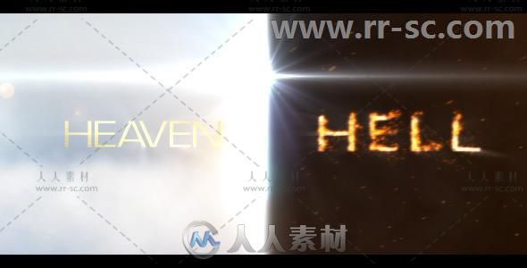 史诗火焰烟雾标志展示消散Logo演绎AE模板 Videohive Heaven and Hell 3945043