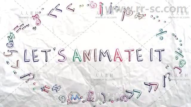 有趣的手绘文字素描排版卡通动画展示幻灯片AE模板Videohive Sketch Typography V2...