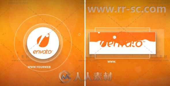 简单明亮的圆形和矩形标志展示Logo演绎AE模板Videohive Bright Ident (Circle and...