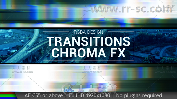 数字失真折射效果城市幻灯片转场过渡动画AE模板 Videohive Transitions 19972816