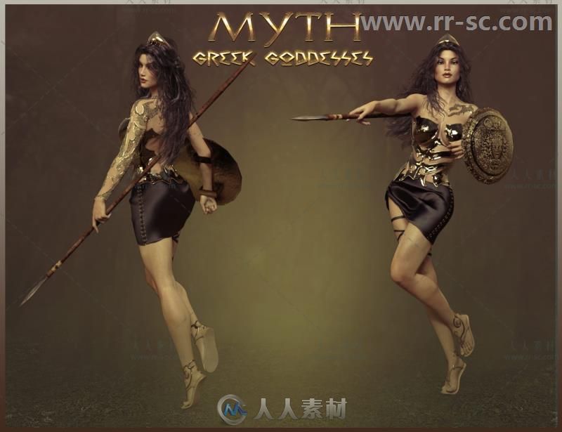 美丽优雅性感的希腊女神姿势造型3D模型合辑