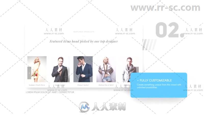 干净简洁的网站图文切换演示文稿展示AE模板 Videohive WebSlides 17240696