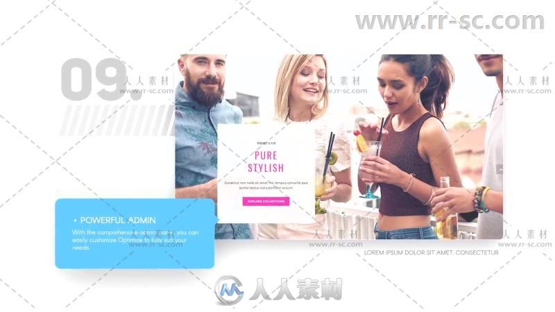 干净简洁的网站图文切换演示文稿展示AE模板 Videohive WebSlides 17240696