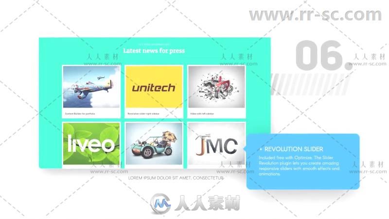 干净简洁的网站图文切换演示文稿展示AE模板 Videohive WebSlides 17240696