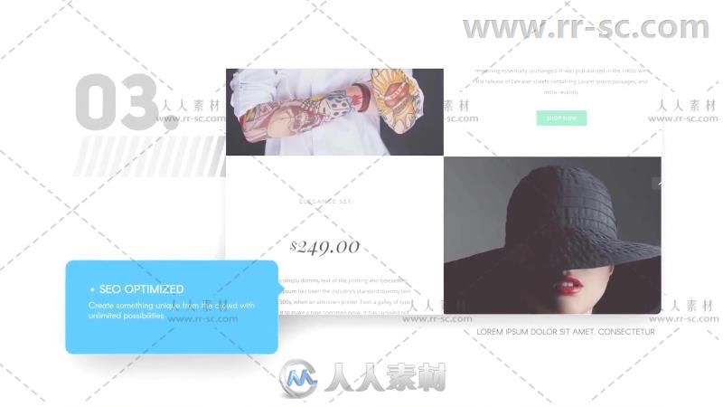 干净简洁的网站图文切换演示文稿展示AE模板 Videohive WebSlides 17240696