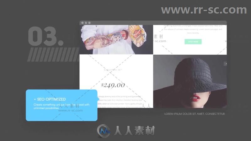 干净简洁的网站图文切换演示文稿展示AE模板 Videohive WebSlides 17240696