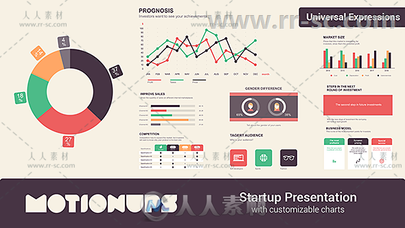 公司企业商务信息图表数据分析动画AE模板Videohive Startup Infographics Present...