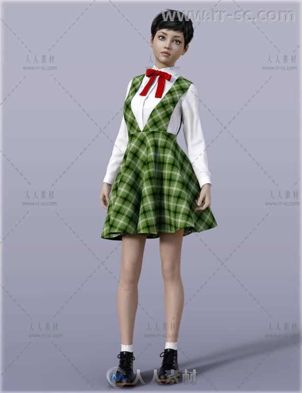 女孩可爱的学校制服3D模型合辑