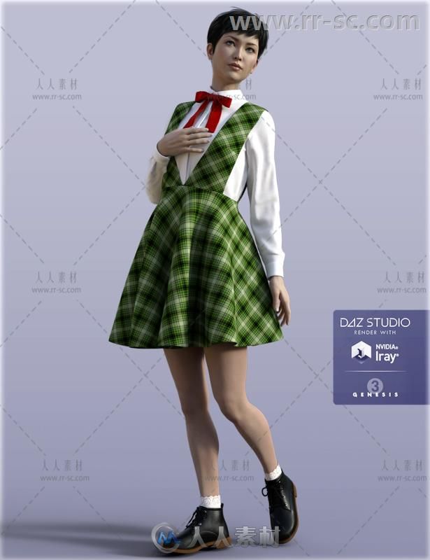 女孩可爱的学校制服3D模型合辑