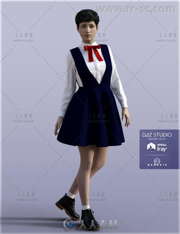 女孩可爱的学校制服3D模型合辑