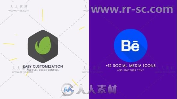 创意简单动感平面标志动画展示AE模板 Videohive Flat Logo Animation 20243508