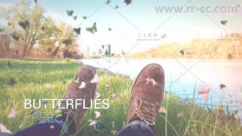 美丽优雅的蝴蝶纷飞视频转场效果AE模板Videohive Butterflies Transitions 12016750