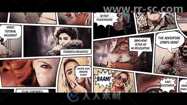 超级英雄漫画风格影视片头视频包装AE模板 Videohive Superhero Opener 20254989