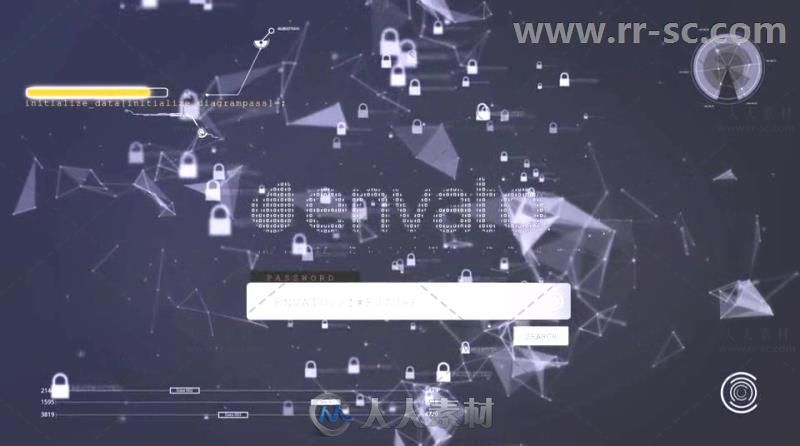 创意科技感几何安全登录标志展示Logo演绎AE模板Videohive ctOS - Login Hack Logo...