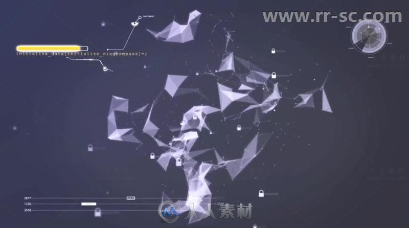 创意科技感几何安全登录标志展示Logo演绎AE模板Videohive ctOS - Login Hack Logo...