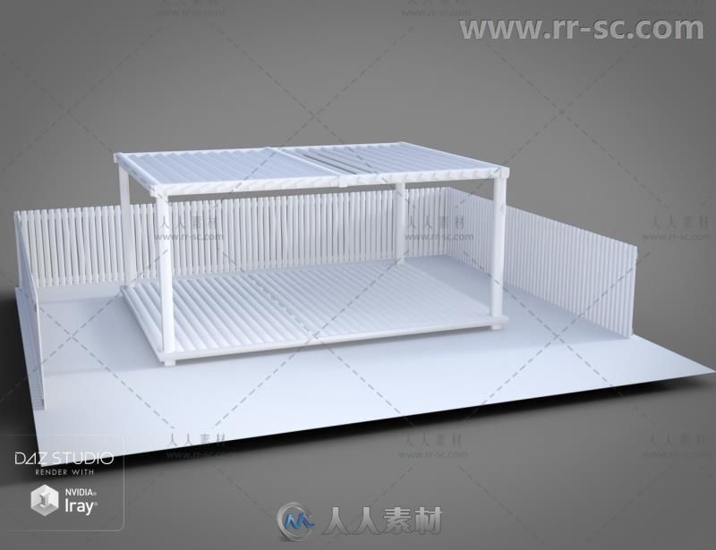 完整的后院荫凉休息区和道具场景环境3D模型合辑