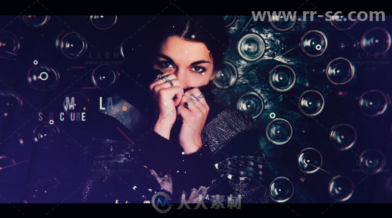 美丽优雅的光晕照片展示幻灯片相册动画AE模板 Videohive Futuristic Slideshow 19...