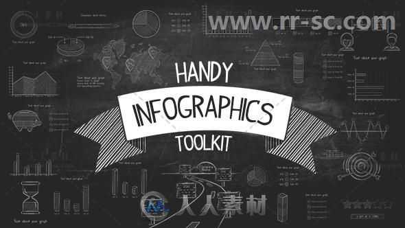 独特的创意手绘数据图表动画工具包展示AE模板 Videohive Handy - Infographics To...