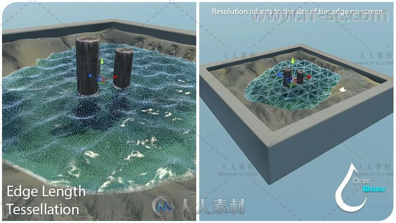 简单的平静的水DirectX11着色器Unity游戏素材资源