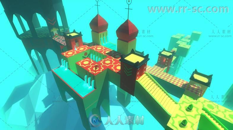 幻想超酷极简艺术风格冒险游戏环境3D模型Unity游戏素材资源
