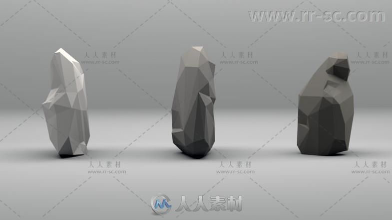 低聚风格的山脉风景环境3D模型Unity游戏素材资源