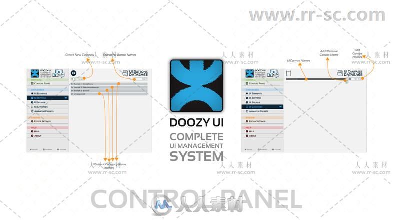 完整的UI管理系统GUI编辑器扩充Unity游戏素材资源