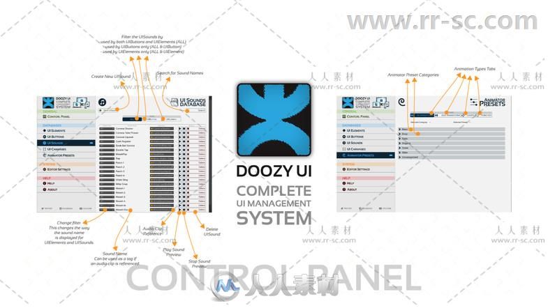 完整的UI管理系统GUI编辑器扩充Unity游戏素材资源